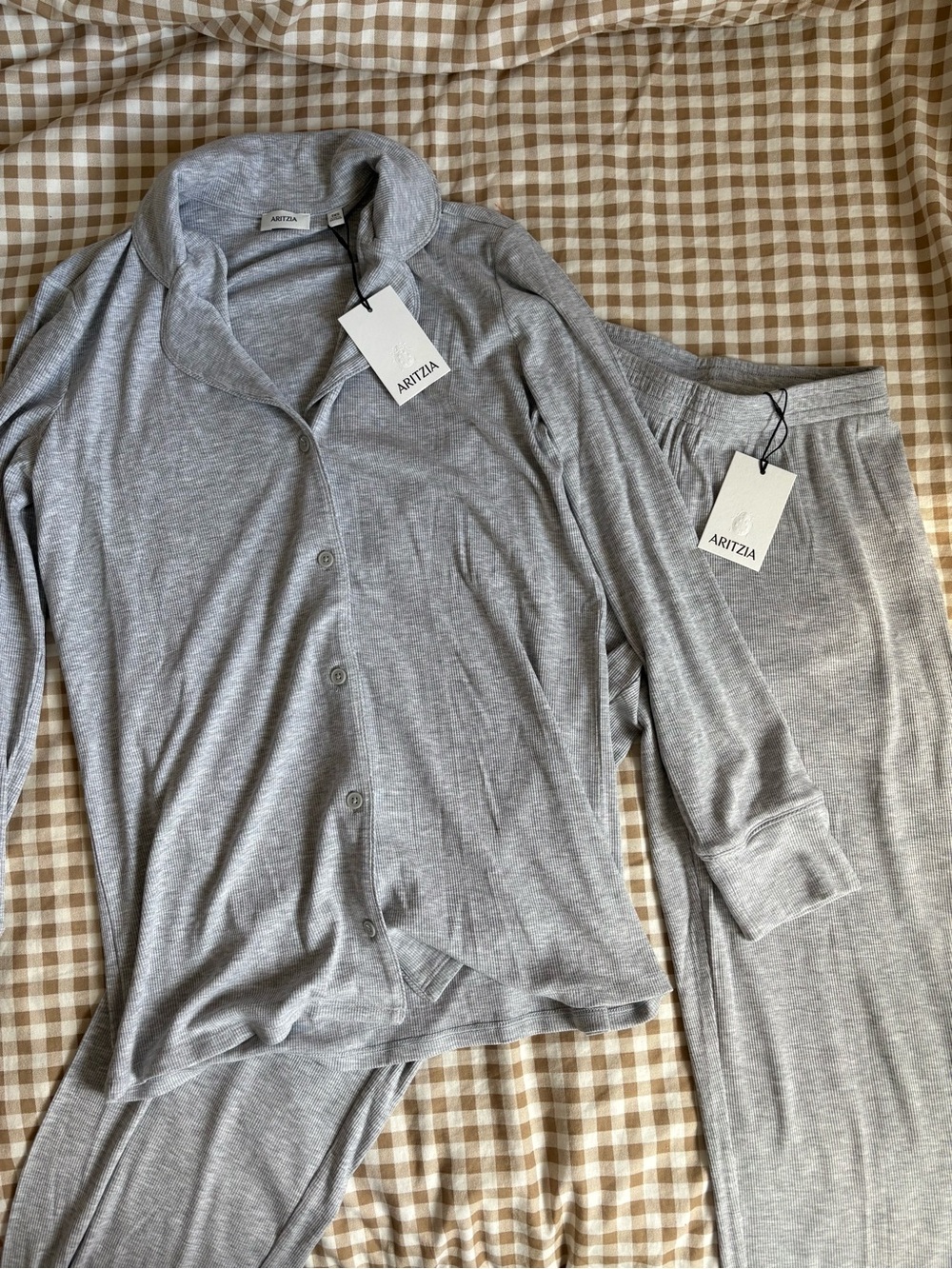 Aritzia Modal Light Gray Pajama Set